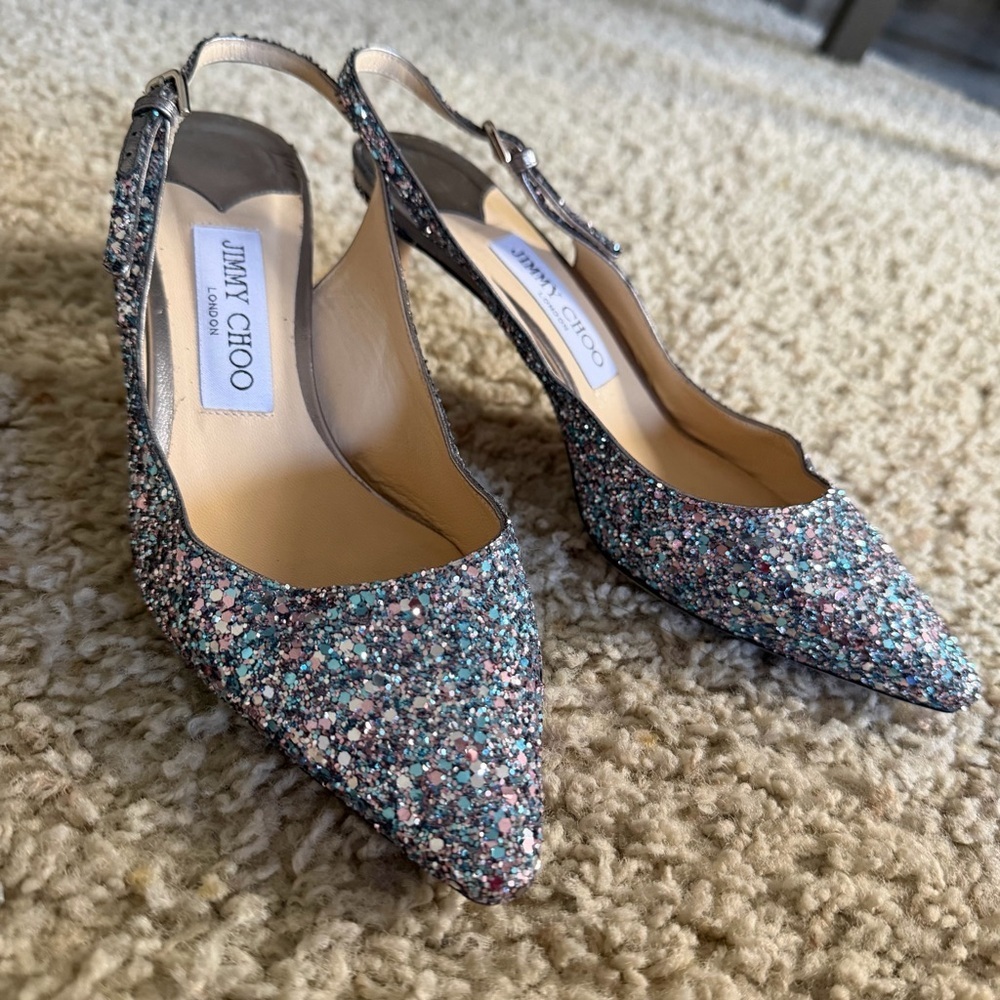 Jimmy Choo Glitter slimback pumps - Picture 3 of 6